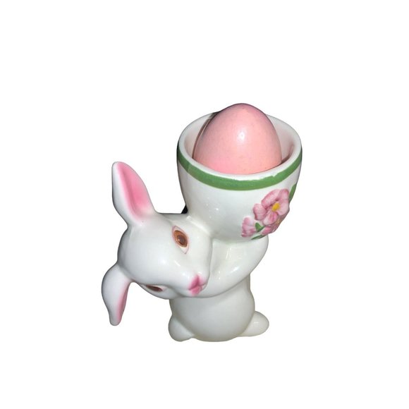 Avon Sunny Bunny Egg Candle Holder Rabbit Figurine  1981 - Picture 3 of 11
